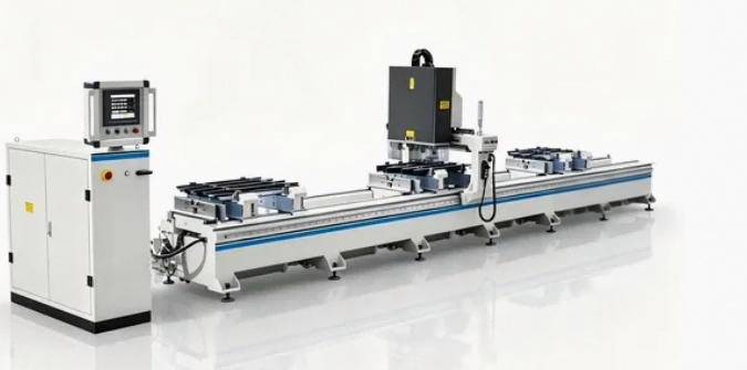 Високопрецизна 4-глава CNC машина за пробиване на алуминиеви окачени стени